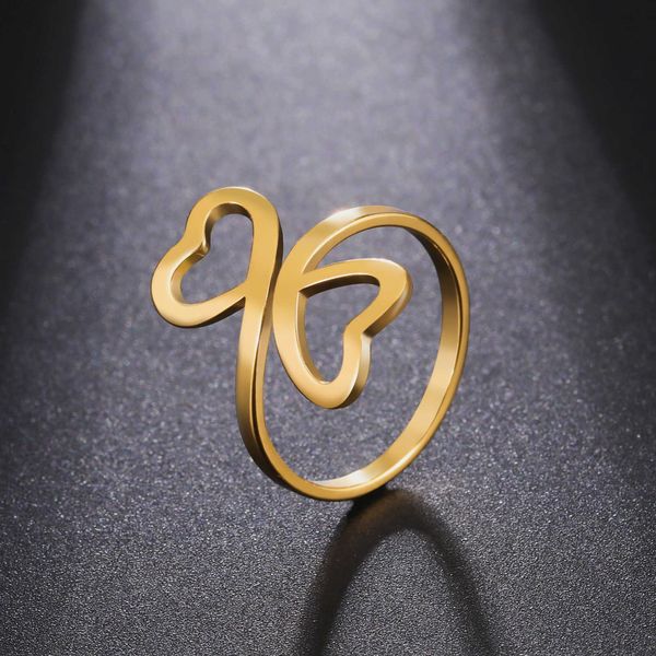 band rings skyrim stainless steel double hearts ring women gold color minimalist adjustable finger rings 2023 fashion jewelry for lover aa23, Silver
band rings skyrim stainless steel double hearts ring women gold color minimalist adjustable finger rings 2023 fashion jewelry for lover aa23, Silver