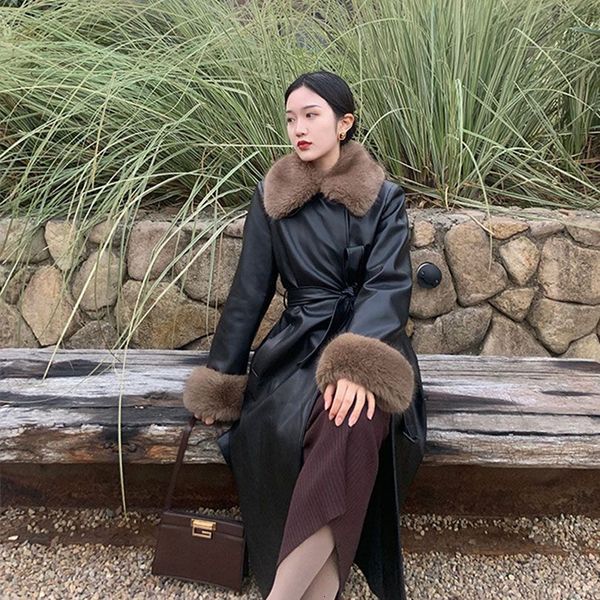 women's jackets autumn and winter fashion retro breezepelt coat middle long senior waist slimming warm leather overcoat 230307, Black;brown
women's jackets autumn and winter fashion retro breezepelt coat middle long senior waist slimming warm leather overcoat 230307, Black;brown
