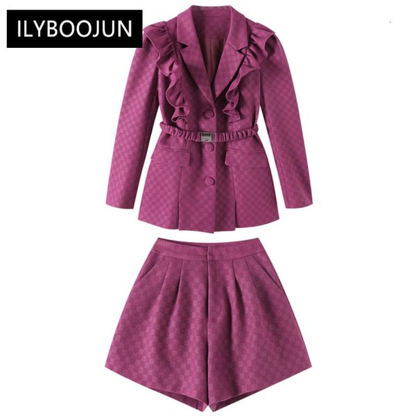 women s two piece pants luxury designer autumn runway elegant long sleeve plaid print ruched with belted jackets shorts pieces set women sui, White
women s two piece pants luxury designer autumn runway elegant long sleeve plaid print ruched with belted jackets shorts pieces set women sui, White