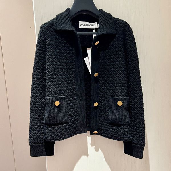 women's jackets 22winter vintage wool black plaid knitted jacket fashion retro lapel singel breasted slimming coat women long sleeve cl, Black;brown
women's jackets 22winter vintage wool black plaid knitted jacket fashion retro lapel singel breasted slimming coat women long sleeve cl, Black;brown