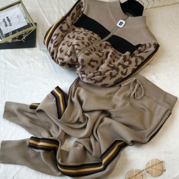 women s two piece pants spring autumn women leopard knit jumper pants 2pcs sets long sleeve woman casual sweater trousers suits sportswear, White
women s two piece pants spring autumn women leopard knit jumper pants 2pcs sets long sleeve woman casual sweater trousers suits sportswear, White