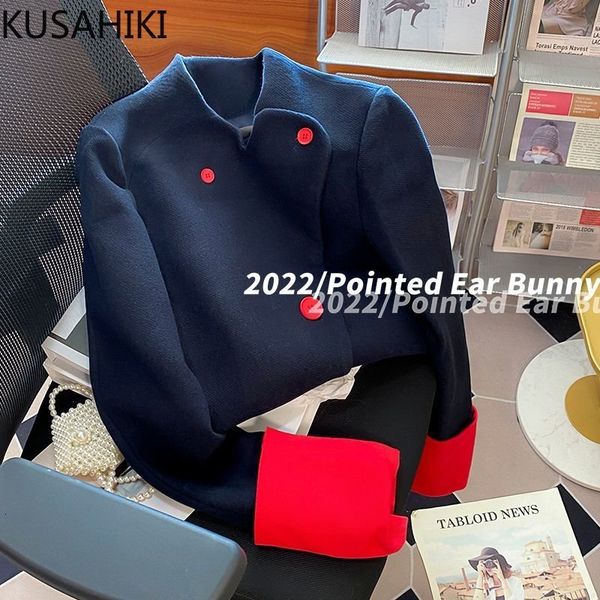 women's jackets kusahiki women autumn elegant hit color patchwork chic short coat korean long sleeve o-neck outwear fashion jacket 230, Black;brown
women's jackets kusahiki women autumn elegant hit color patchwork chic short coat korean long sleeve o-neck outwear fashion jacket 230, Black;brown