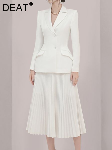 two piece dress deat fashion women 2 pcs set notched collar single breasted waist blazer pleated solid color skirt suits spring 2023 17a5943, White
two piece dress deat fashion women 2 pcs set notched collar single breasted waist blazer pleated solid color skirt suits spring 2023 17a5943, White
