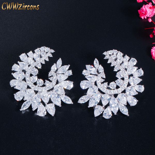 ear cuff cwwzircons delicate cubic zircon luxury geometry flower big wedding earring for women engagement party bridal jewelry gift cz881 23, Silver
ear cuff cwwzircons delicate cubic zircon luxury geometry flower big wedding earring for women engagement party bridal jewelry gift cz881 23, Silver