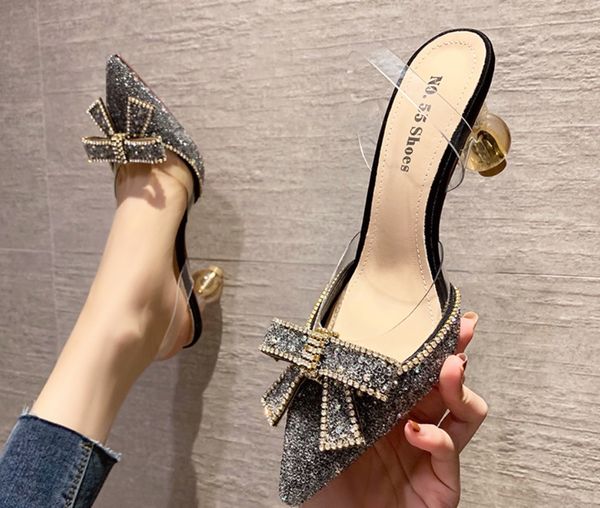 women's sandals high heels casual summer fashion transparent rhinestone pointed large pumps luxury shoes for women, Black
women's sandals high heels casual summer fashion transparent rhinestone pointed large pumps luxury shoes for women, Black