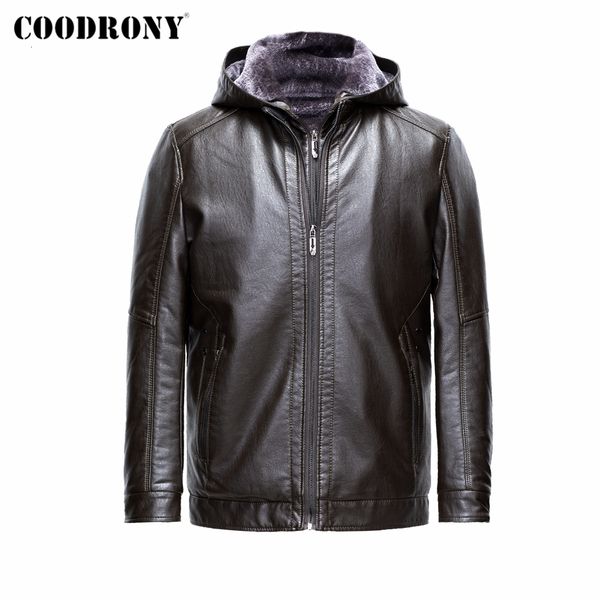 men's leather faux leather coodrony brand leather jacket male winter thick warm hooded coat with fleece cotton liner windbreaker men lu, Black
men's leather faux leather coodrony brand leather jacket male winter thick warm hooded coat with fleece cotton liner windbreaker men lu, Black