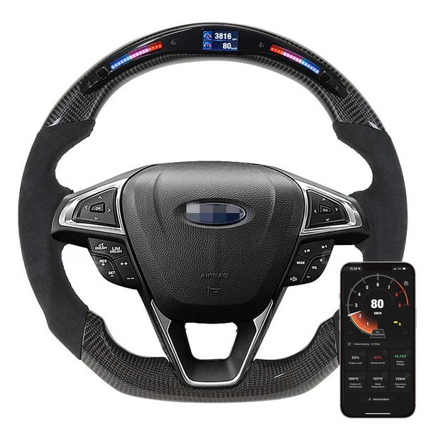 genuine carbon fiber led steering wheels fit for ford edge customized racing wheel