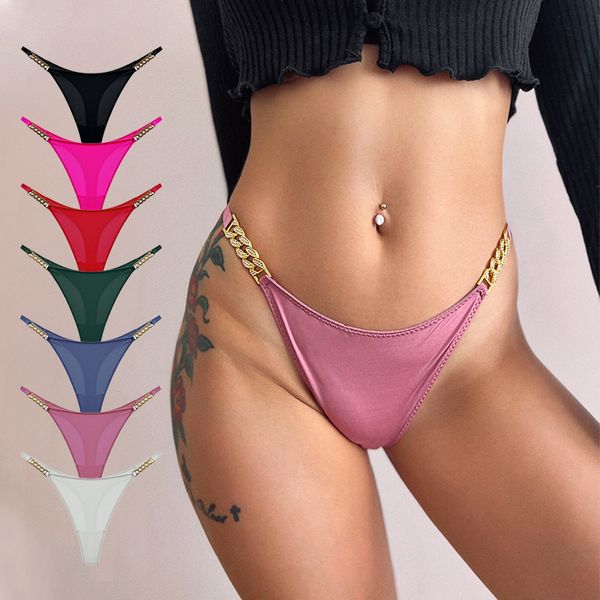 women's panties underwear women thongs chain metal rhinestones g-string thong low waist seamless briefs ice silk lingerie -l, Black;pink
women's panties underwear women thongs chain metal rhinestones g-string thong low waist seamless briefs ice silk lingerie -l, Black;pink