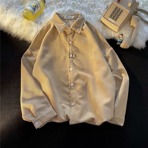 men's casual shirts autumn winter solid color loose long sleeve vintage blouses male streetwear corduroy o858 230306, White;black
men's casual shirts autumn winter solid color loose long sleeve vintage blouses male streetwear corduroy o858 230306, White;black