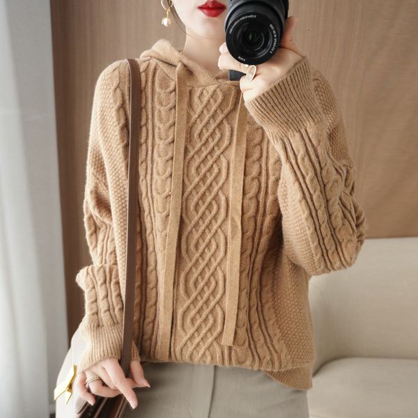 women's hoodies sweatshirts ln autumn and winter hooded thick twisted longsleeved knitted sweater leisure lazy wind loose joker warm 23, Black
women's hoodies sweatshirts ln autumn and winter hooded thick twisted longsleeved knitted sweater leisure lazy wind loose joker warm 23, Black