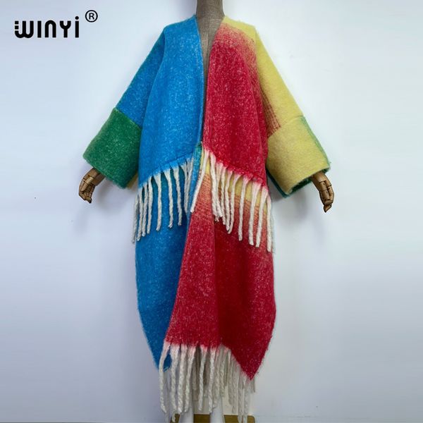 women's wool blends winyi winter women rainbow color tassels luxury long fur coat loose overcoat thick warm female christmas coats 2303, Black
women's wool blends winyi winter women rainbow color tassels luxury long fur coat loose overcoat thick warm female christmas coats 2303, Black