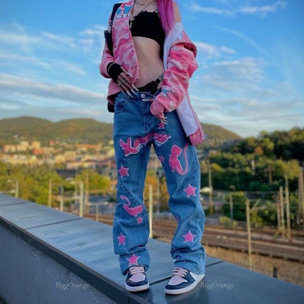 women's jean 's embroidered streetwear trousers men's korean loose straight pants harajuku wide leg blue jeans 230306
women's jean 's embroidered streetwear trousers men's korean loose straight pants harajuku wide leg blue jeans 230306