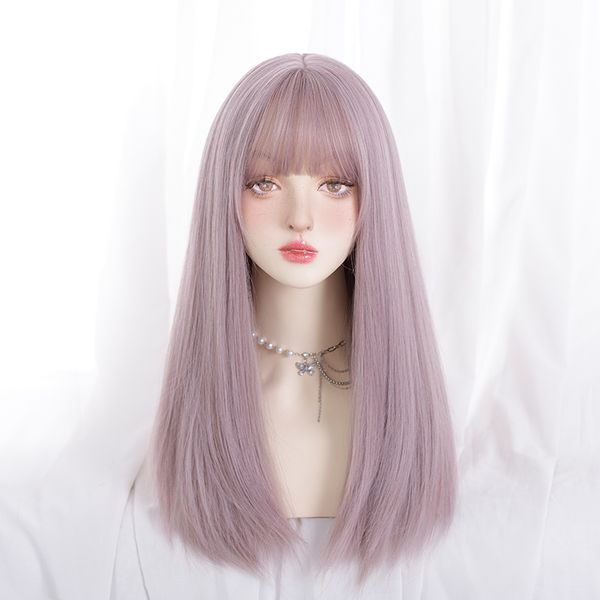 synthetic wigs asian fashionable harajuku lolita purple 22 inches straight hair, Black
synthetic wigs asian fashionable harajuku lolita purple 22 inches straight hair, Black