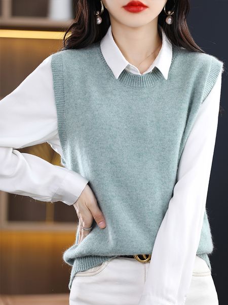 women's jackets round neck knitted pullover vest waistcoat sleeveless sweater loose casual short coat wool 230306, Black;brown
women's jackets round neck knitted pullover vest waistcoat sleeveless sweater loose casual short coat wool 230306, Black;brown
