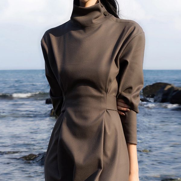 casual dresses 2023 women autumn high waist up with belt stand collar long dress winter basic matching female clothes 230307, Black;gray
casual dresses 2023 women autumn high waist up with belt stand collar long dress winter basic matching female clothes 230307, Black;gray