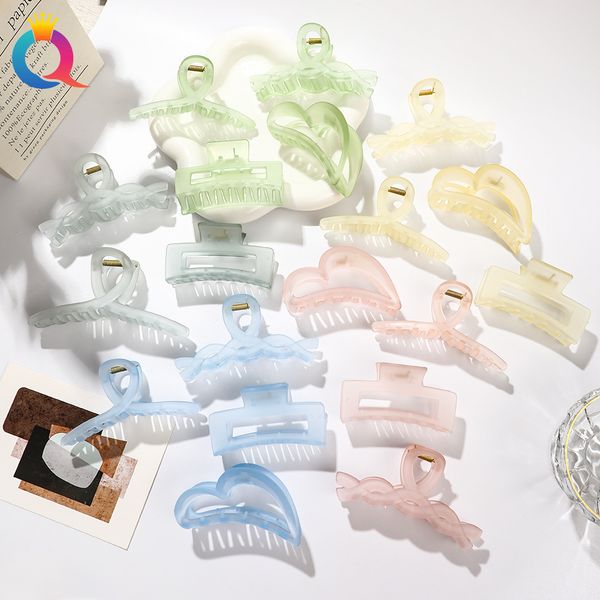 oversize transparent frosted ribbon candy color big crab hair claws for women girl elegant hair accessories clamp hairpins barrette headwear, Slivery;white
oversize transparent frosted ribbon candy color big crab hair claws for women girl elegant hair accessories clamp hairpins barrette headwear, Slivery;white