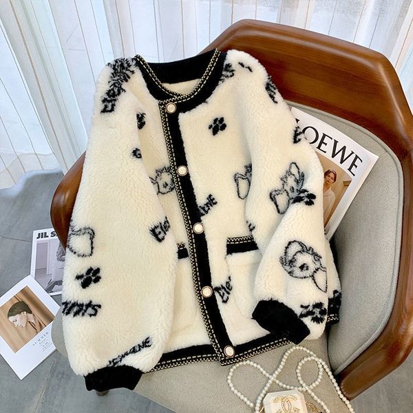 women's jackets lamb wool coat winter thickened short slimming retro easy matching plush 230306, Black;brown
women's jackets lamb wool coat winter thickened short slimming retro easy matching plush 230306, Black;brown