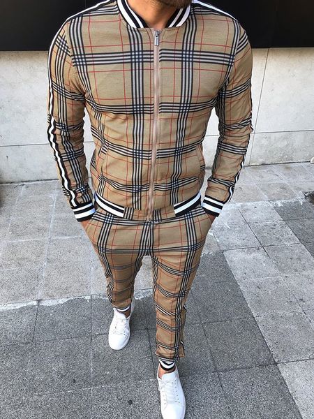 men's tracksuits men's sets tracksuit plaid printed stand-up collar zipper jacket sets men clothing street set coatpants casual sp, Gray
men's tracksuits men's sets tracksuit plaid printed stand-up collar zipper jacket sets men clothing street set coatpants casual sp, Gray
