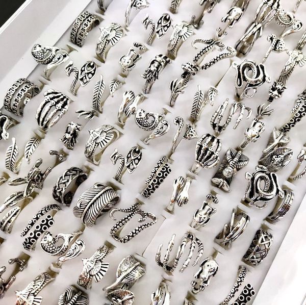 cluster rings 50pcs lot vivid cute animal design vintage punk silver plated alloy women male biker ring opening adjustable styles 230307, Golden;silver
cluster rings 50pcs lot vivid cute animal design vintage punk silver plated alloy women male biker ring opening adjustable styles 230307, Golden;silver