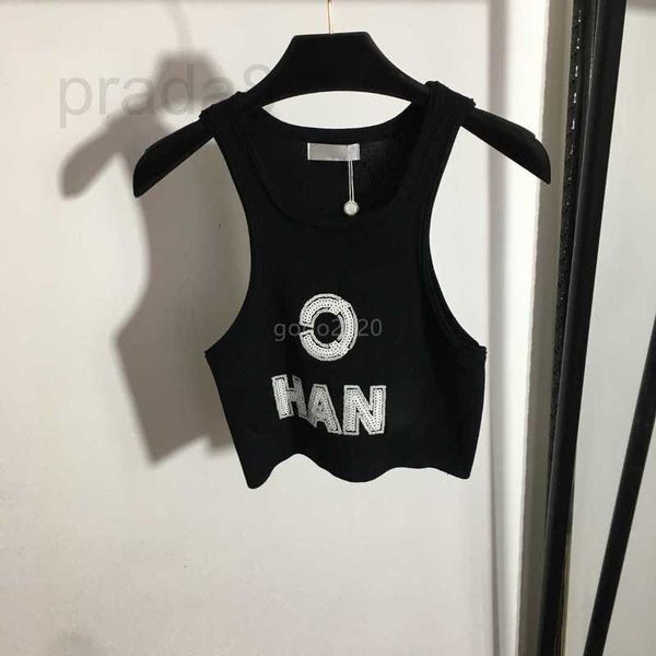 women's t-shirt designer 23ss women tee vest knits jogging t shirts with sequins letters pattern crop runway high end brand stretch sle, White
women's t-shirt designer 23ss women tee vest knits jogging t shirts with sequins letters pattern crop runway high end brand stretch sle, White