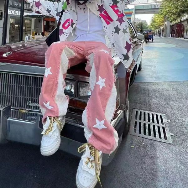 women s pants s american fashion personality star overalls men s pants y2k street harajuku hip hop stitching pocket jogger straight jeans 23, Black;white
women s pants s american fashion personality star overalls men s pants y2k street harajuku hip hop stitching pocket jogger straight jeans 23, Black;white