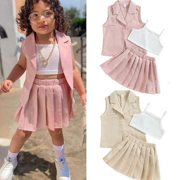 clothing sets focusnorm 3 7y fashion little girl summer clothes 3pcs solid camisole elastic pleated skirt sleeveless jacket set 230307, White
clothing sets focusnorm 3 7y fashion little girl summer clothes 3pcs solid camisole elastic pleated skirt sleeveless jacket set 230307, White