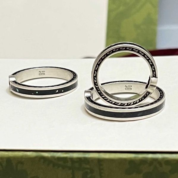 2023 new luxury fashion jewelry for black enamel interlocking double narrow decorative ridge pattern ring, Silver
2023 new luxury fashion jewelry for black enamel interlocking double narrow decorative ridge pattern ring, Silver