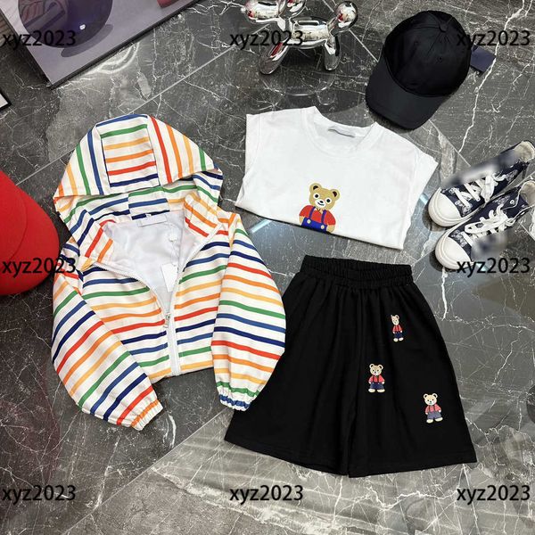 kids clothes child sets baby 3pcs tracksuit rainbow stripe jacket and letter printed t-shirt shorts size 100-160 cm mar01, White
kids clothes child sets baby 3pcs tracksuit rainbow stripe jacket and letter printed t-shirt shorts size 100-160 cm mar01, White