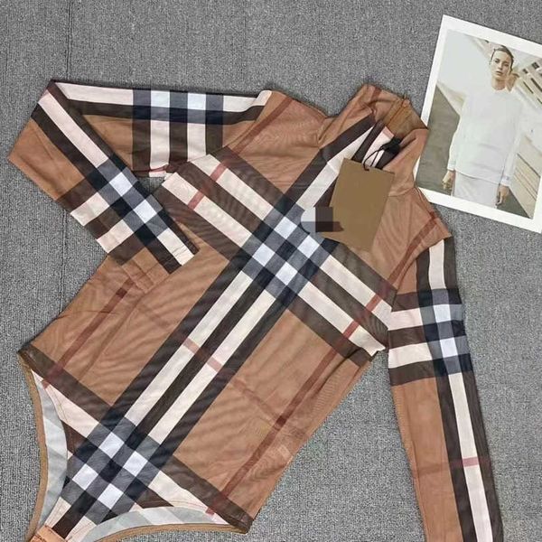 22ss women designer brand one-piece suit new style european american style check printing high neck bodysuit long sleeve womens clothing a1, Black;white
22ss women designer brand one-piece suit new style european american style check printing high neck bodysuit long sleeve womens clothing a1, Black;white