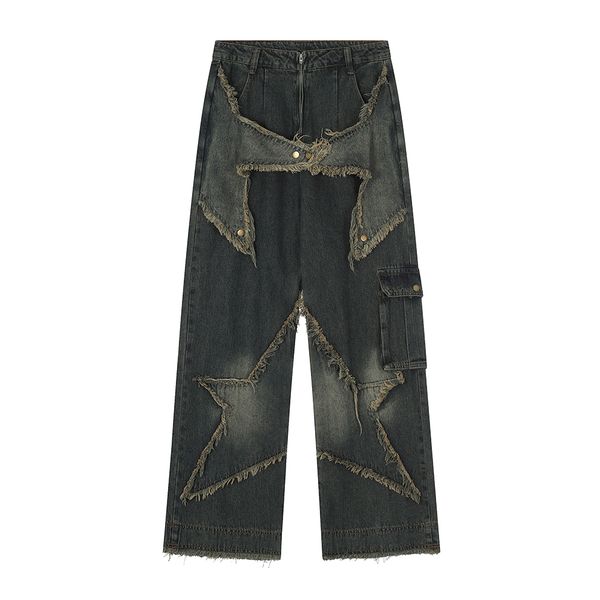 men's plus size pants casual embroidery patchwork jeans women straight baggy flare pants oversized denim trousers, Black;brown
men's plus size pants casual embroidery patchwork jeans women straight baggy flare pants oversized denim trousers, Black;brown