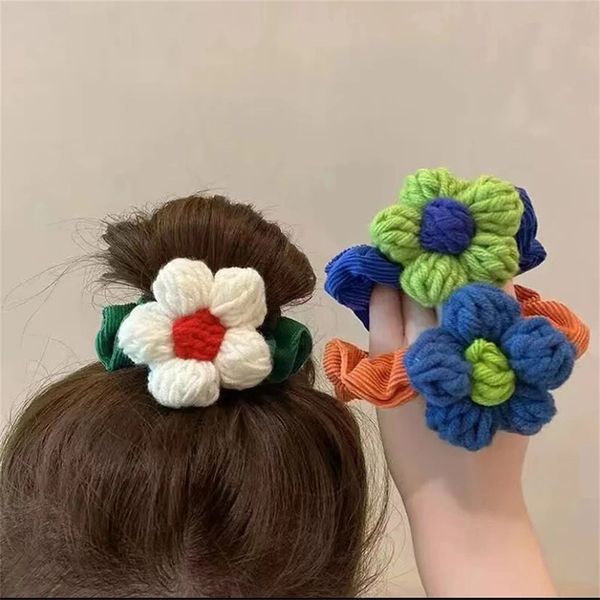 new hand-woven wool flowers hair ties for women girl colorful cute hair rope metal pendant ponytail holders hair accessories, Pink
new hand-woven wool flowers hair ties for women girl colorful cute hair rope metal pendant ponytail holders hair accessories, Pink