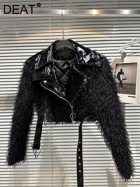 women's jackets deat fashion trend patchwork feather leather coat loose turndown collar long sleeve jacket female 2023 spring 11p01339, Black;brown
women's jackets deat fashion trend patchwork feather leather coat loose turndown collar long sleeve jacket female 2023 spring 11p01339, Black;brown