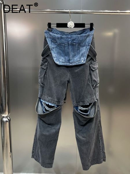 women's pants capris deat autumn and winter fashion women clothes strapless full length denim contrast color jumpsuit wy22002l 230306, Black;white
women's pants capris deat autumn and winter fashion women clothes strapless full length denim contrast color jumpsuit wy22002l 230306, Black;white
