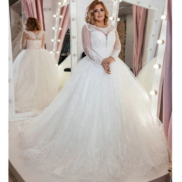 vintage scoop neck a line wedding dresses long sleeves lace applique lace-up back vestidos de novia sweep train bride wedding gowns, White
vintage scoop neck a line wedding dresses long sleeves lace applique lace-up back vestidos de novia sweep train bride wedding gowns, White