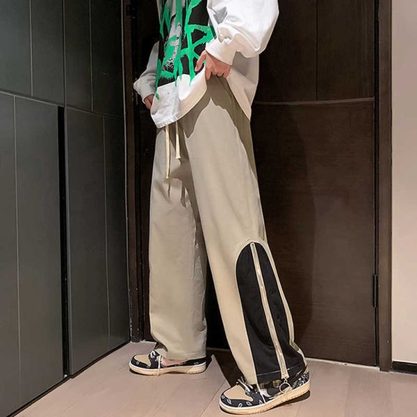 men's pants mens harajuku wideleg pants streetwear clothes side split zippers skateboard sweatpants loose casual trousers pantalones ho, Black
men's pants mens harajuku wideleg pants streetwear clothes side split zippers skateboard sweatpants loose casual trousers pantalones ho, Black