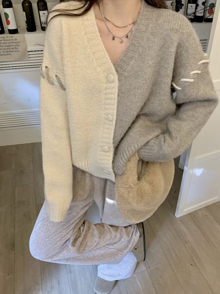 women's tshirt gbg1878 contrast stitching vneck sweater coat winter design loose chic knit 230306, White
women's tshirt gbg1878 contrast stitching vneck sweater coat winter design loose chic knit 230306, White