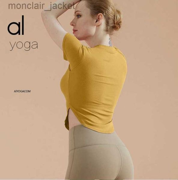 designer alos yoga fitness suit new side split technology sportswear quick-drying running short-sleeved t-shirt top, White
designer alos yoga fitness suit new side split technology sportswear quick-drying running short-sleeved t-shirt top, White