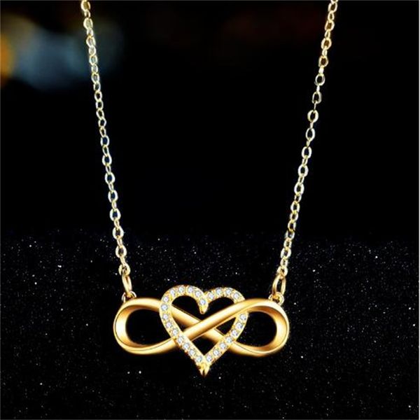 european and american fashion pendant necklace women's gold heart-shaped lucky 8 diamond love pendant necklace jewelry ab1106, Silver
european and american fashion pendant necklace women's gold heart-shaped lucky 8 diamond love pendant necklace jewelry ab1106, Silver