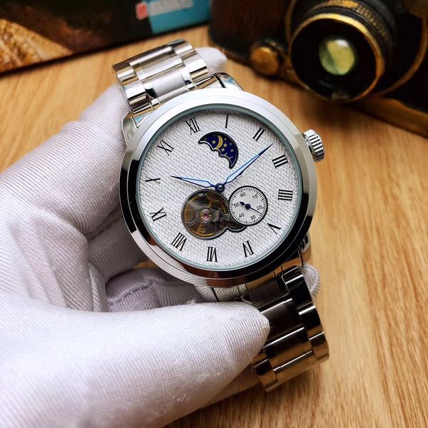 switzerland's new watch steel band watch mechanical men's watch men's needle buckle business sports mechanical table, Slivery;brown
switzerland's new watch steel band watch mechanical men's watch men's needle buckle business sports mechanical table, Slivery;brown