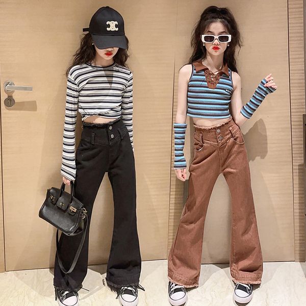 clothing sets girls denim wide leg pants 2023 style children s western style striped sweater fashionable two piece set 230307, White
clothing sets girls denim wide leg pants 2023 style children s western style striped sweater fashionable two piece set 230307, White