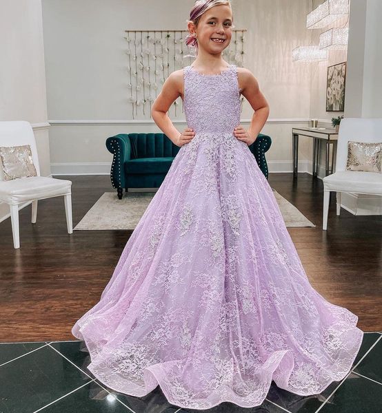 new lilac lace flower girls dresses for wedding appliqued toddler pageant gowns long a line first communion dress, White;blue
new lilac lace flower girls dresses for wedding appliqued toddler pageant gowns long a line first communion dress, White;blue