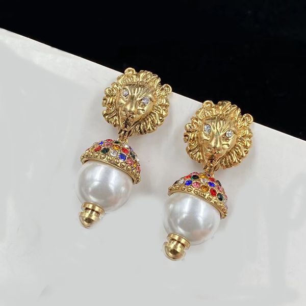 european and american retro court charm luxury earrings. transparent water drill eyes, color drill pearl personality pendants, brand designe, Golden
european and american retro court charm luxury earrings. transparent water drill eyes, color drill pearl personality pendants, brand designe, Golden