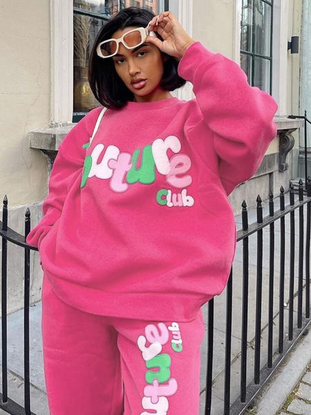 women's two piece pants cute letter women two piece sets tracksuit warm pullovers sweatshirts pants outfits sports suits casual female, White
women's two piece pants cute letter women two piece sets tracksuit warm pullovers sweatshirts pants outfits sports suits casual female, White