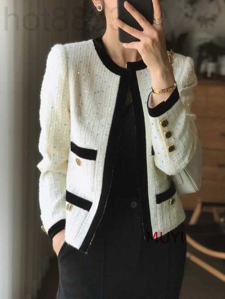 women's wool & blends designer brand jacket new autumn winter western suit fashion sequined tweed coat cardigan spring zvuo, Black
women's wool & blends designer brand jacket new autumn winter western suit fashion sequined tweed coat cardigan spring zvuo, Black