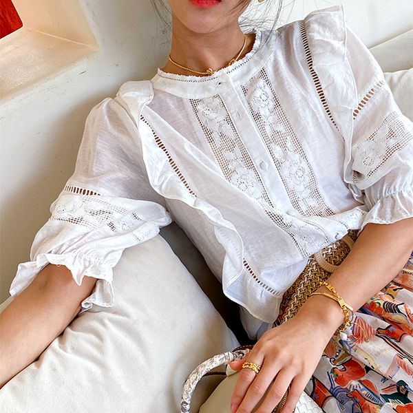 women's blouses shirts gypsylady elegant chic women white lace patchwork summer embroidery hollow out boho ladies 230306
women's blouses shirts gypsylady elegant chic women white lace patchwork summer embroidery hollow out boho ladies 230306