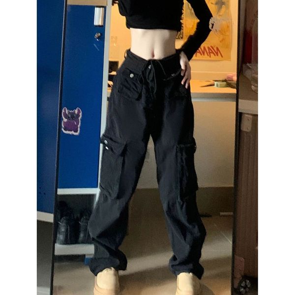 women's pants s retro black straight cargo women vintage streetwear trousers high waist loose casual y2k clothes korean fashion 230306, Black;white
women's pants s retro black straight cargo women vintage streetwear trousers high waist loose casual y2k clothes korean fashion 230306, Black;white