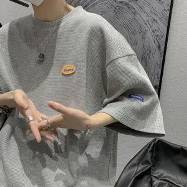 men's t shirts summer solid color t-shirt trend loose casual thin section breathable tide brand round neck five-point sleeve white 36bp, White;black 
men's t shirts summer solid color t-shirt trend loose casual thin section breathable tide brand round neck five-point sleeve white 36bp, White;black