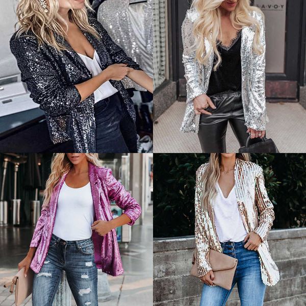 women's suits blazers 2023 women's new multi-color sequin long-sleeved temperament small suit coat t230303, White;black
women's suits blazers 2023 women's new multi-color sequin long-sleeved temperament small suit coat t230303, White;black