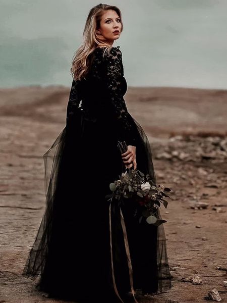 black wedding dresses long sleeves lace bridal gowns sweep train wedding gowns 2023 new arrival, White
black wedding dresses long sleeves lace bridal gowns sweep train wedding gowns 2023 new arrival, White