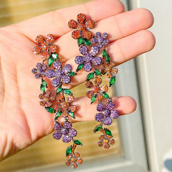 ear cuff cwwzircons unique luxurious dangly drop cluster flower long cz earrings for women engagement party wedding jewelry cz284 230306, Silver
ear cuff cwwzircons unique luxurious dangly drop cluster flower long cz earrings for women engagement party wedding jewelry cz284 230306, Silver